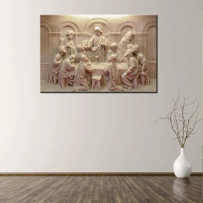 Last Supper Sculpt: 3D Canvas Art